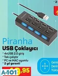 PİRANHA USB ÇOKLAYICI PİRANHA USB ÇOKLAYICI